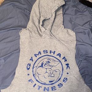 Gym Shark Men Cutoff (sleeveless) Hood Sweatshirt. Size Large in great condition